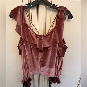 Self-Portrait NWT Off Shoulder Velvet Frill Top Sze 2